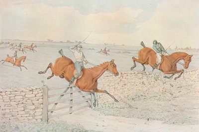 障害物競走：石の囲いで平手打ち。白の5から4、1827年 作： Henry Thomas Alken