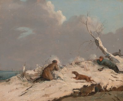 冬のダックシューティング、カリフォルニア州。 1825年。 作： Henry Thomas Alken