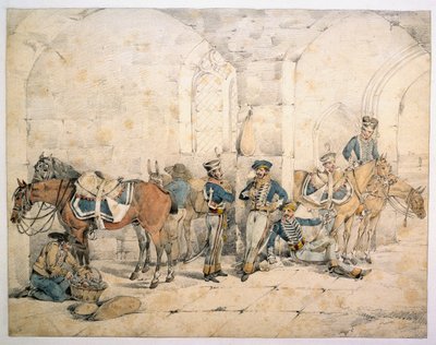 半島のハサー、おそらく第1ハサー、王のドイツ軍、1808年頃 作： Henry Thomas Alken