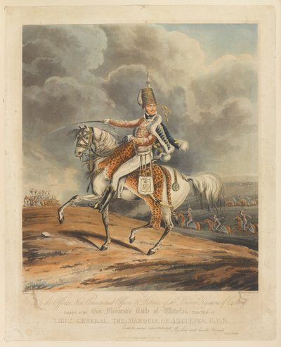 ？Lieut General The Marquis of Anglesea、GCB ,ウォータールーの戦い、1815 作： Henry Thomas Alken