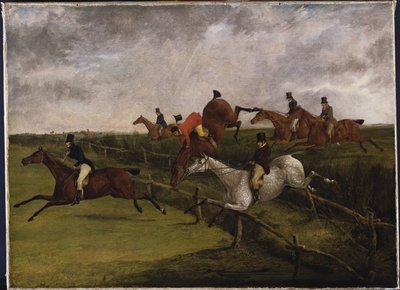 グランドレスターシャースティープルチェイス、1829年3月12日：苦痛の症状 作： Henry Thomas Alken