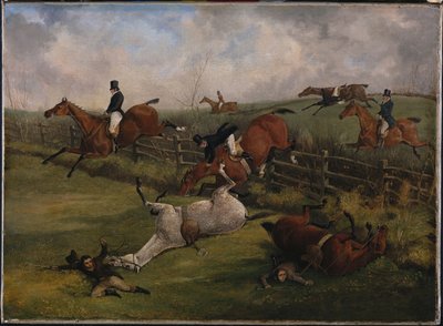 1829年3月12日のグランドレスターシャースティープルチェイス：他の国では見られないような豊かな光景 作： Henry Thomas Alken