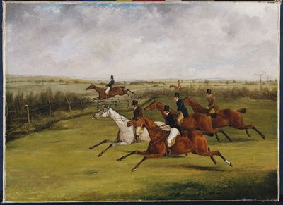 グランドレスターシャースティープルチェイス、1829年3月12日：フィールドが選択される 作： Henry Thomas Alken