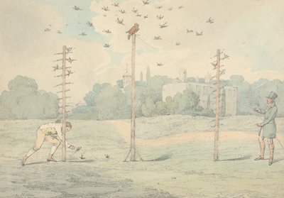 『グレートブリテンの国民的スポーツ』、1821年：フクロウ狩り 作： Henry Thomas Alken