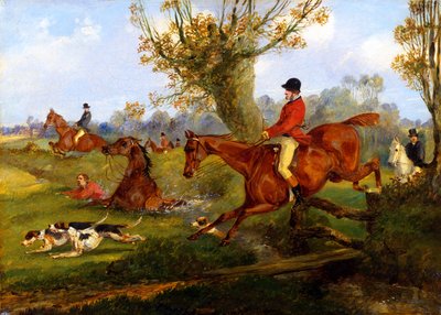 ウォータージャンプ、1840年頃 作： Henry Thomas Alken