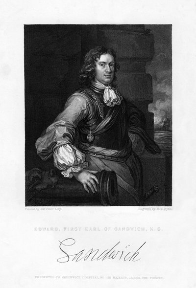 エドワードモンタギュー、初代サンドイッチ伯、イギリス海軍将校、19世紀 作： Henry Thomas Ryall