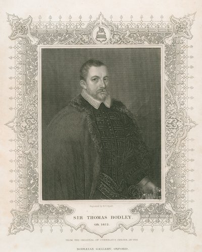 トーマスボドレー卿の肖像画（1545-1613）（彫刻） 作： Henry Thomas Ryall