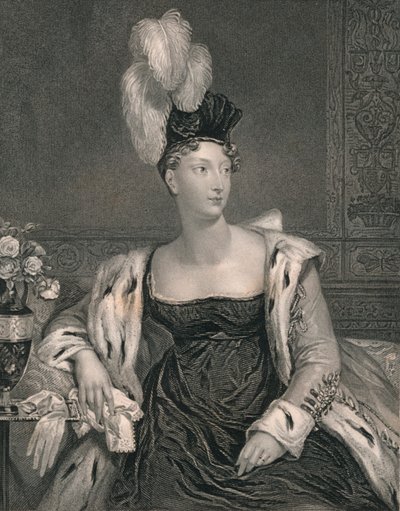 19世紀初頭から中期にかけて、ウェールズのc1817シャーロット王女。 作： Henry Thomas Ryall