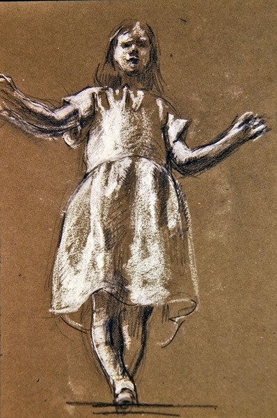 ロザムンド像の習作 1900年頃（紙にチョーク）（367145のrecto） 作： Henry Tonks