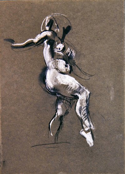 立っている女性の裸体 1900年頃（紙にチョーク）（367144の裏面） 作： Henry Tonks