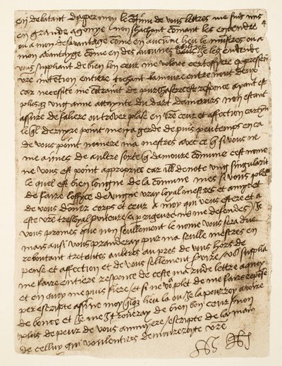 ヘンリー 8 世からアン・ブーリンへの 1527 日付の手紙の複製、パブ。 1902年（コロタイプ） 作： Henry VIII (after)