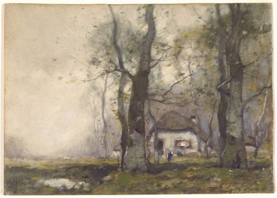 ロッジ・イン・ザ・ウッズ、1891年（紙にトイレ） 作： Henry Ward Ranger