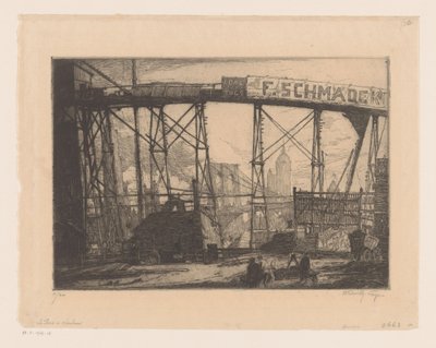ワークショップからのニューヨークの眺め 作： Henry Wilfrid Deville (signed by artist)