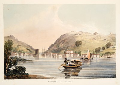 パッセージでのスペインのバスク地方の風景のスケッチからのジョンヘイ卿の位置。 1838（手塗りの彫刻） 作： Henry Wilkinson