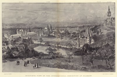 グラスゴーでの国際展示会の鳥瞰図 作： Henry William Brewer
