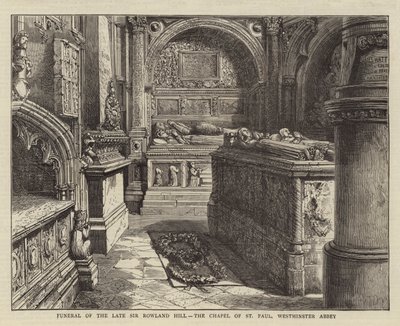 後期ローランドヒル卿の葬儀、セントポール礼拝堂、ウェストミンスター寺院 作： Henry William Brewer
