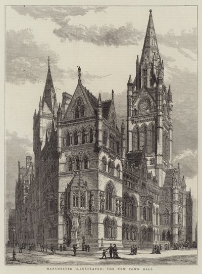マンチェスター・イラストレイテッド、新市庁舎 作： Henry William Brewer