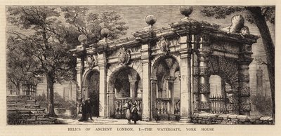 古代ロンドンの遺物、私、ウォーターゲート、ヨークハウス 作： Henry William Brewer