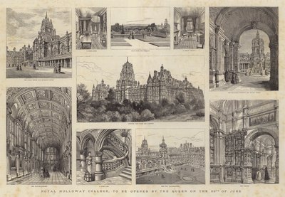 ロイヤルホロウェイカレッジ、6月30日に女王が開校 作： Henry William Brewer