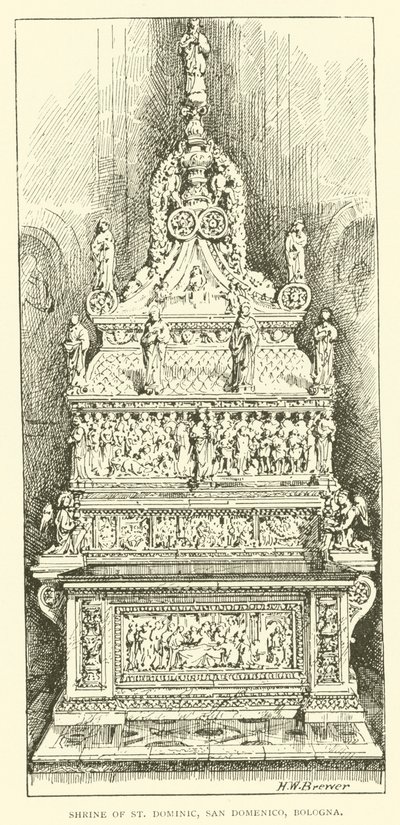 聖ドミニコの祠、サン・ドメニコ、ボローニャ（エングレービング 作： Henry William Brewer