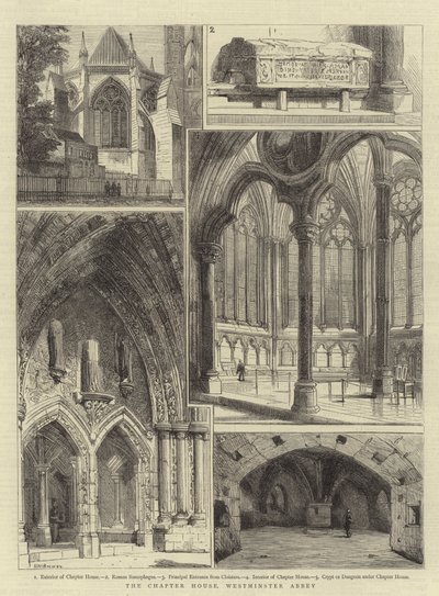 ウェストミンスター寺院のチャプターハウス 作： Henry William Brewer