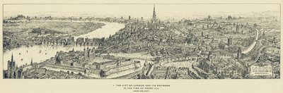 ヘンリー8世の時代のロンドン市とその周辺、東から 作： Henry William Brewer