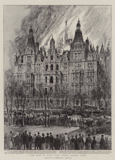 ハイドパークコート、アルバートゲートの火 作： Henry William Brewer