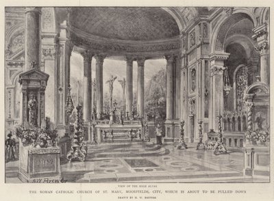 引き下げられようとしているセントメアリー、ムーアフィールズ、市のローマカトリック教会 作： Henry William Brewer