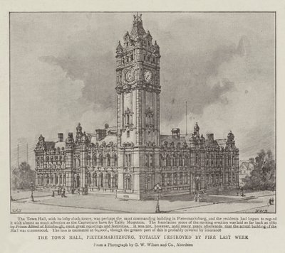 ピーターマリッツバーグ市役所、先週完全に火事で破壊されました 作： Henry William Brewer