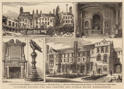 消えるロンドン、旧修道院とキューポラの家、ハマースミス 作： Henry William Brewer