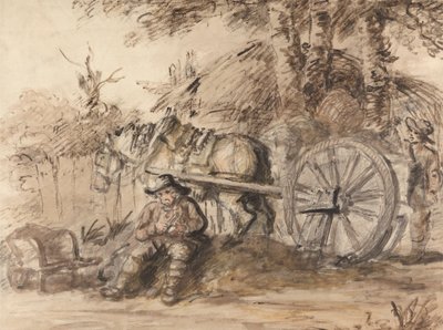 パイプを満たすカーター 作： Henry William Bunbury