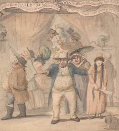 Entrada para a tenda de exibição de Pidcock em uma feira 作： Henry William Bunbury