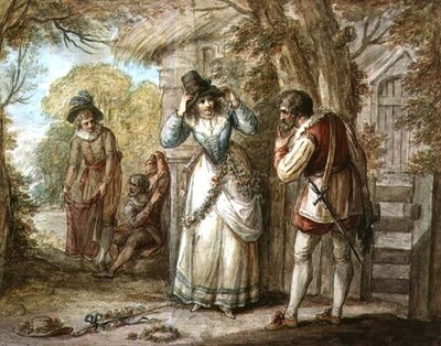 フロリゼルとオートリカスの着替え 作： Henry William Bunbury