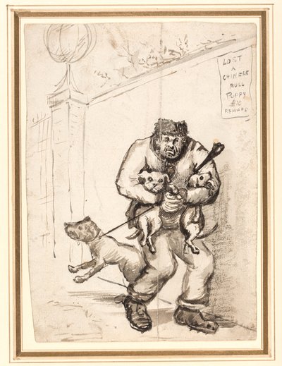 チャイニーズ ブルの子犬を失った場合 £ 10 の報酬 作： Henry William Bunbury