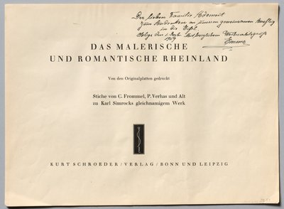 絵のようにロマンチックなラインランド、1928年。 作： Henry Winkles