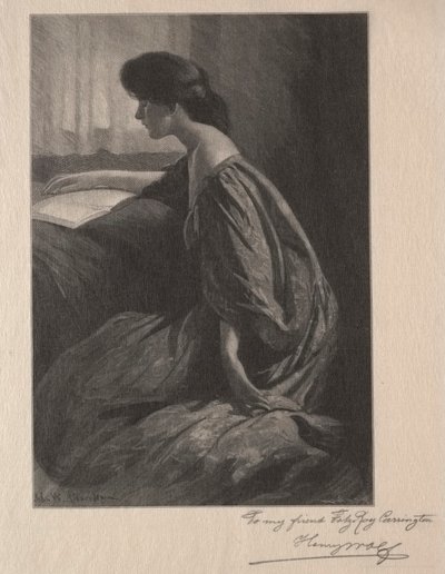 窓辺で読書する少女 作： Henry Wolf