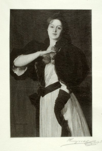 ポピーを持つ若い女性 作： Henry Wolf