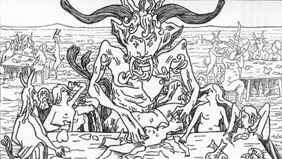 サタンの宴会 アンリ・ド・マルヴォスト作 ジュール・ボワ作「サタニズムと魔法」より 1895年 個人蔵 作： Henry de Malvost