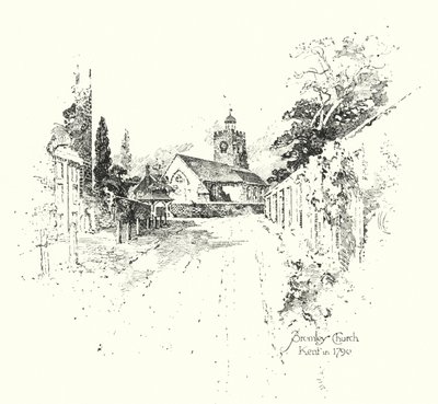 1790年のケント州ブロムリー教会(リトグラフ) 作： Herbert (after) Railton