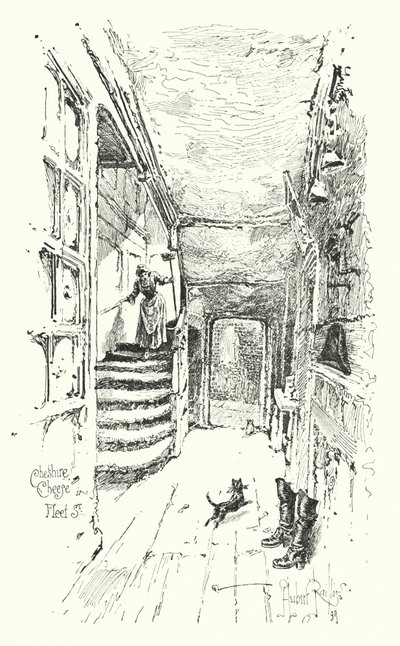 Cheshire Cheese, Fleet Street, London (litho) 作： Herbert (after) Railton