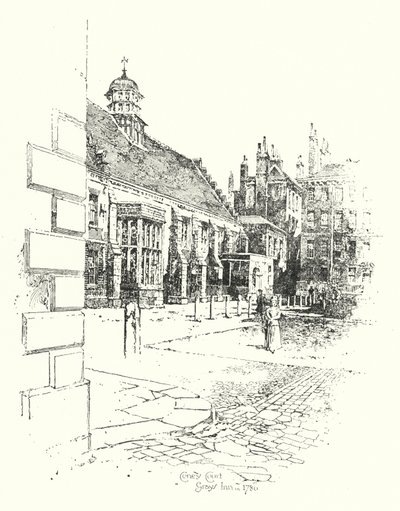1780年当時のグレイズ・インのコニー・コート（リトグラフ 作： Herbert (after) Railton