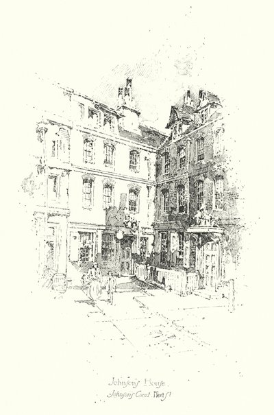 Dr.Johnsons House, Johnsons Court, Fleet Street, London (litho) 作： Herbert (after) Railton