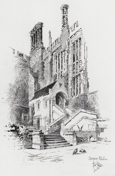 エントランスポーチ（彫刻 作： Herbert (after) Railton