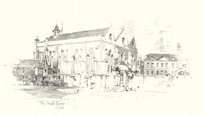 1761年、ロンドンのテンプル教会（リトグラフ）。 作： Herbert (after) Railton