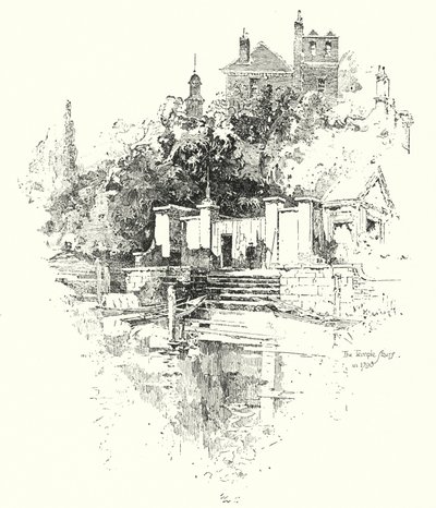 1790年のロンドン、テンプルの階段（リトグラフ 作： Herbert (after) Railton