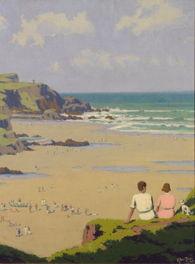 サマーリーズ・ビーチ（キャンバスに油彩） 作： Herbert Alker Tripp