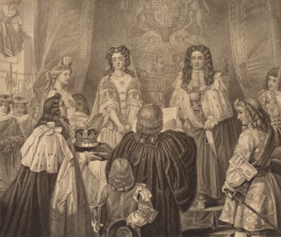 ウィリアムとメアリーに提供された王冠、1689年、1886年 作： Herbert Bourne
