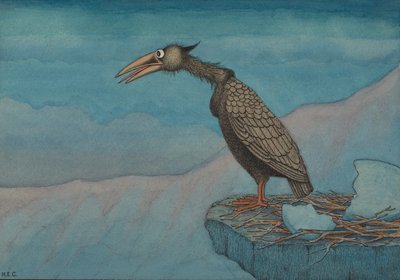 新たに孵化した猛禽類、1910年頃 作： Herbert E. Crowley