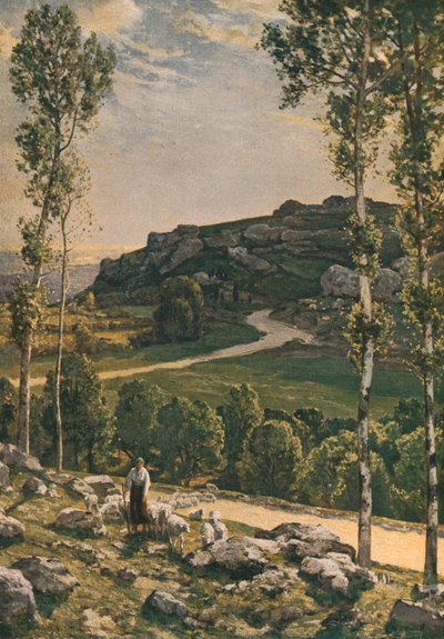 「プロヴァンスの山道」、1904 年、1930 年頃。 作： Herbert Edwin Pelham Hughes Stanton