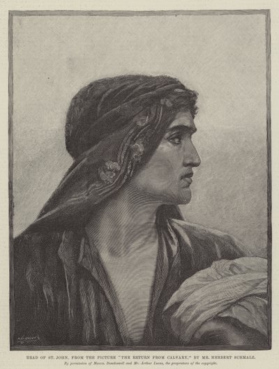 絵からセントジョンの頭、騎兵隊からの帰還 作： Herbert Gustave Schmalz